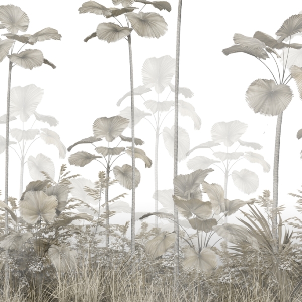 Nástěnná malba Vysoké palmy mezi travinami