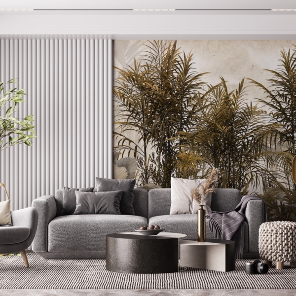 Nástěnná malba Vysoké tropické rostliny