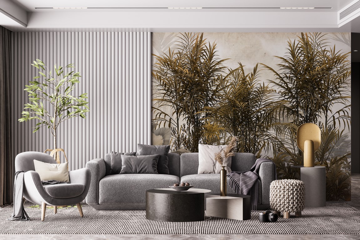 Nástěnná malba Vysoké tropické rostliny