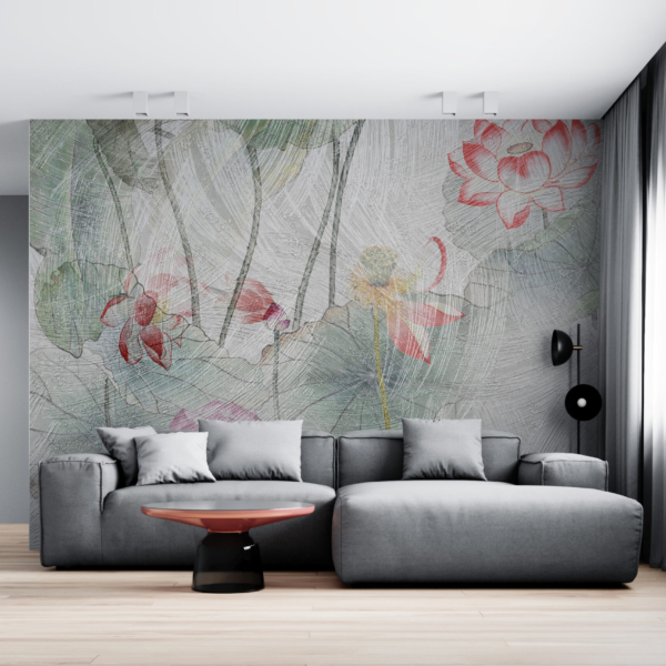 Nástěnná malba Malované lekníny