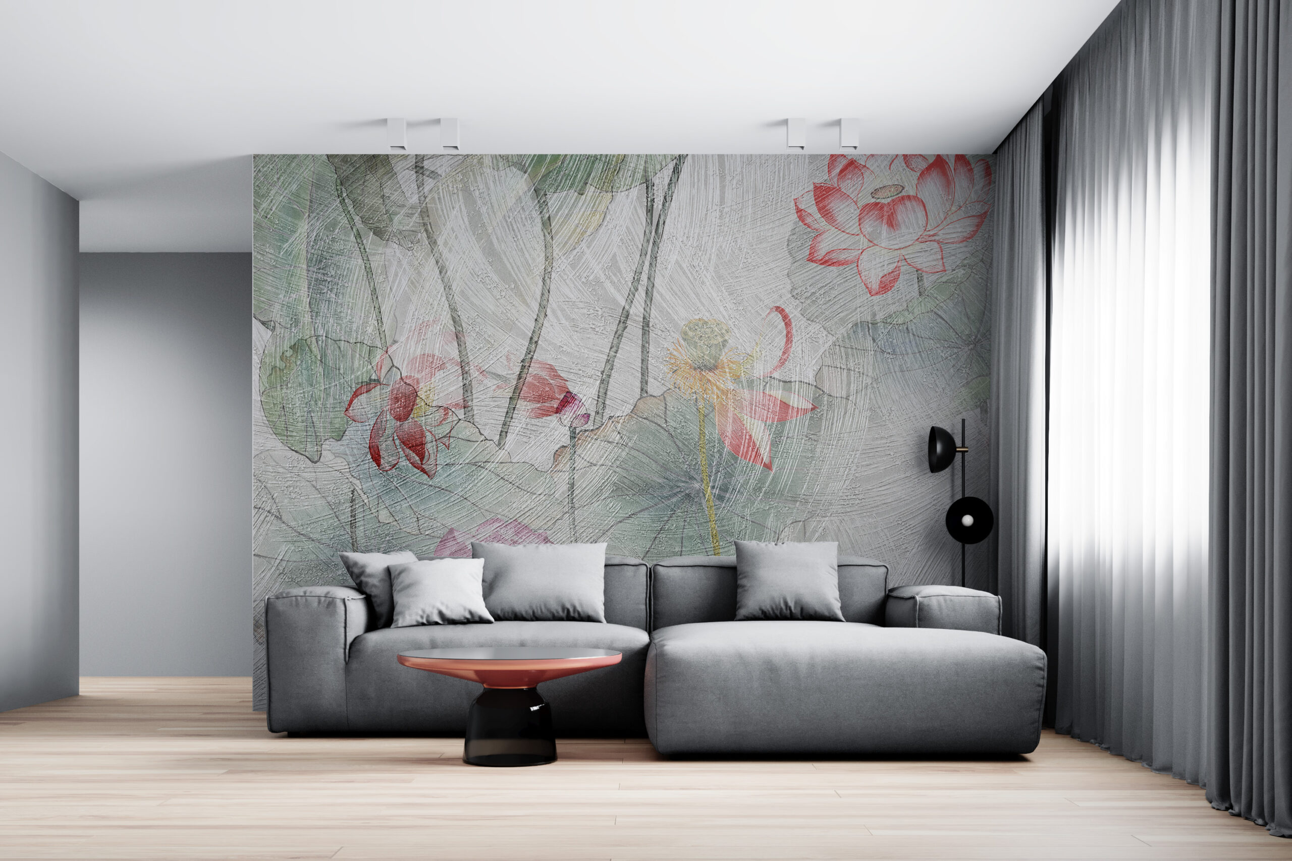 Nástěnná malba Malované lekníny