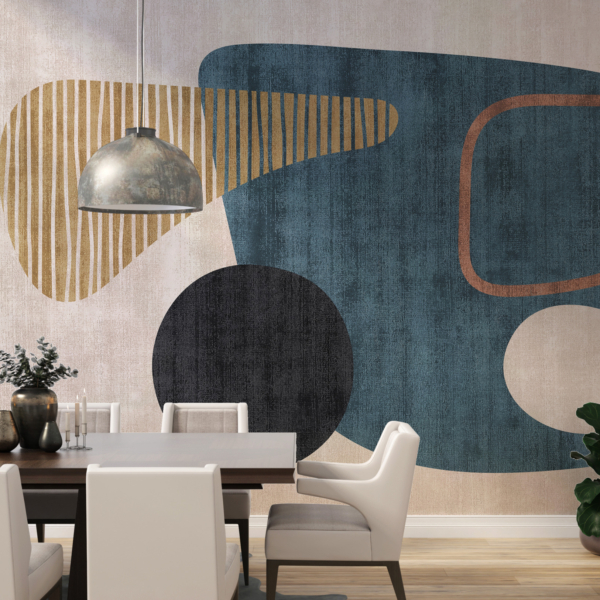 Zaoblené tvary nástěnné malby