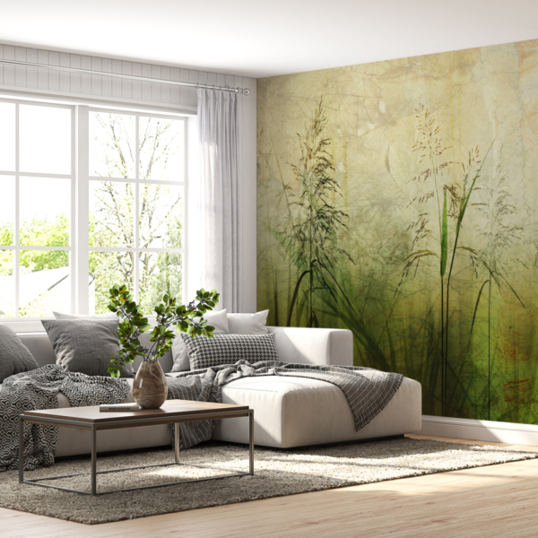 Nástěnná malba zelené trávy
