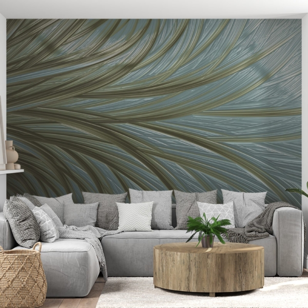 Nástěnná malba zelená a modrá