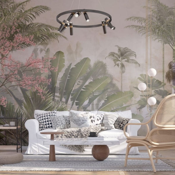 Nástěnná malba Zelená džungle v mlze