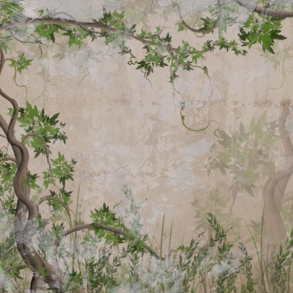 Zelená nástěnná malba Liana