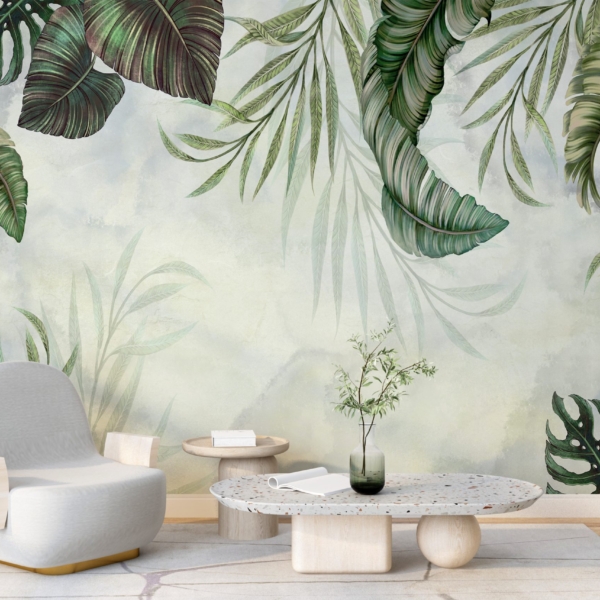 Nástěnná malba v zeleném rámu