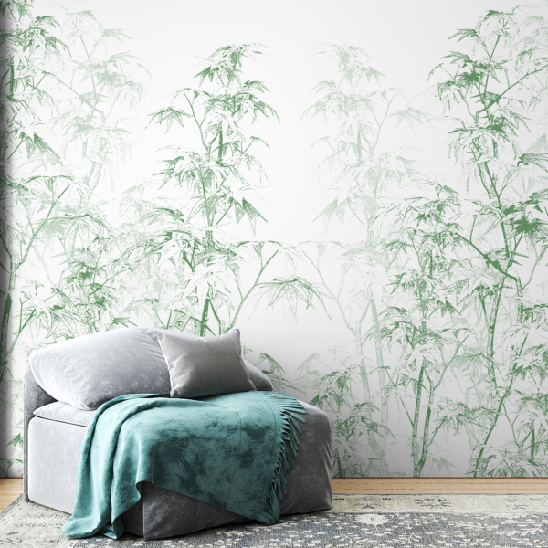 Nástěnná malba zelené vegetace