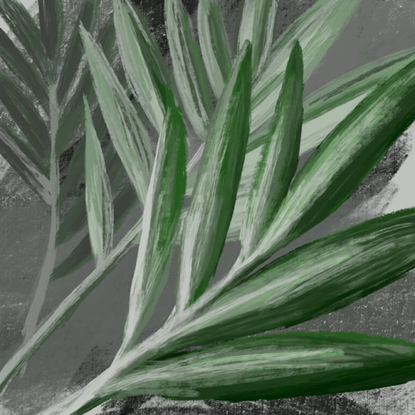 Nástěnná malba zelených větví