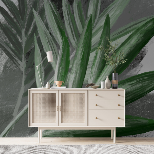 Nástěnná malba zelených větví