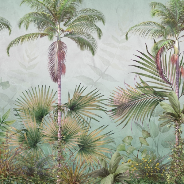 Nástěnná malba Zelené palmy