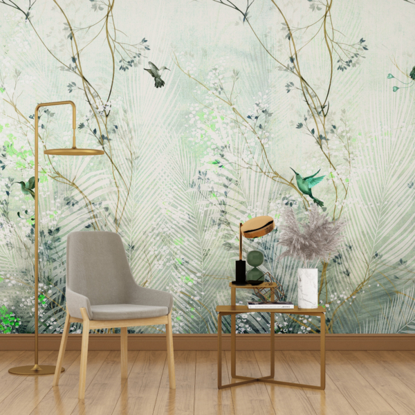 Zelený kolibřík na zdi