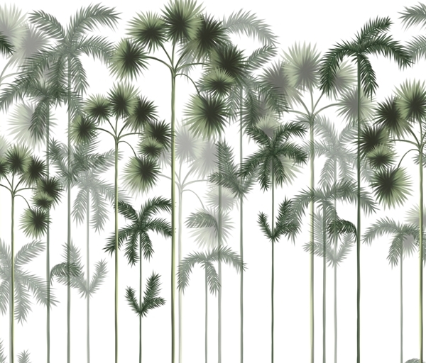 Nástěnná malba Green Palm Forest