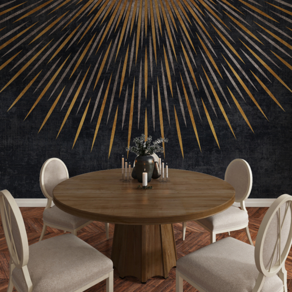 Zlaté paprsky na grafitovém pozadí na fotopapíru