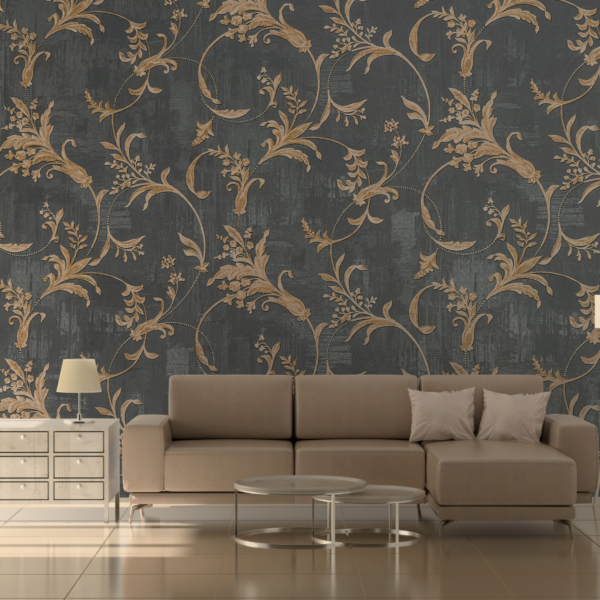 Nástěnná malba Zlatý rostlinný motiv