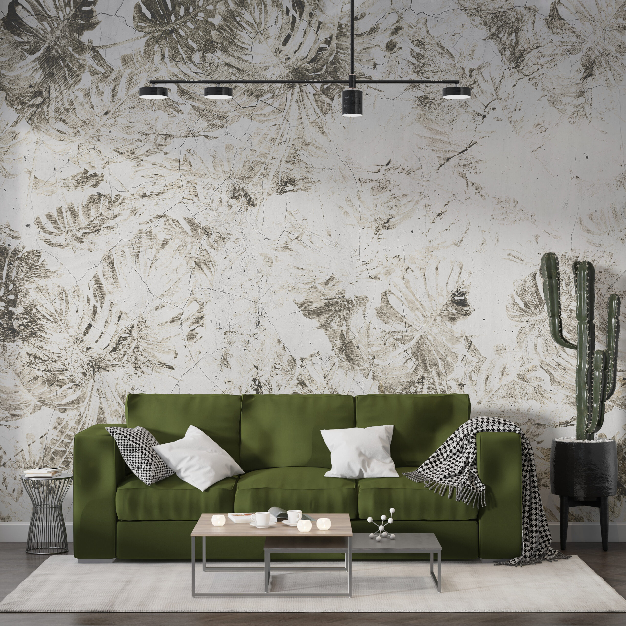 Zničená nástěnná malba Monstera