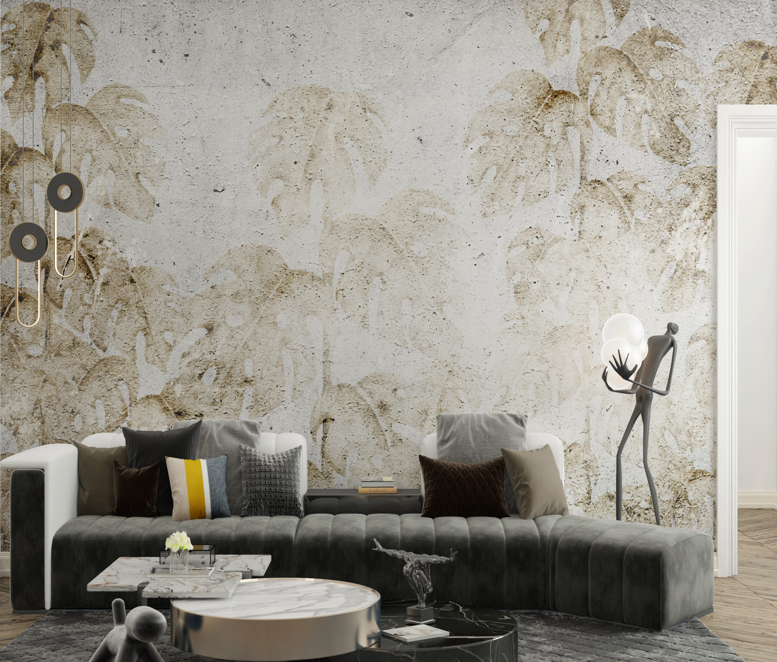 Zničená nástěnná malba Monstera