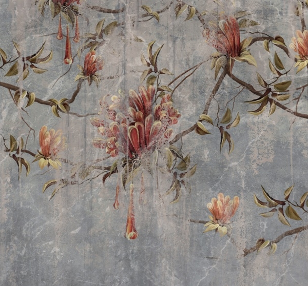 Nástěnná malba Zničený květinový motiv