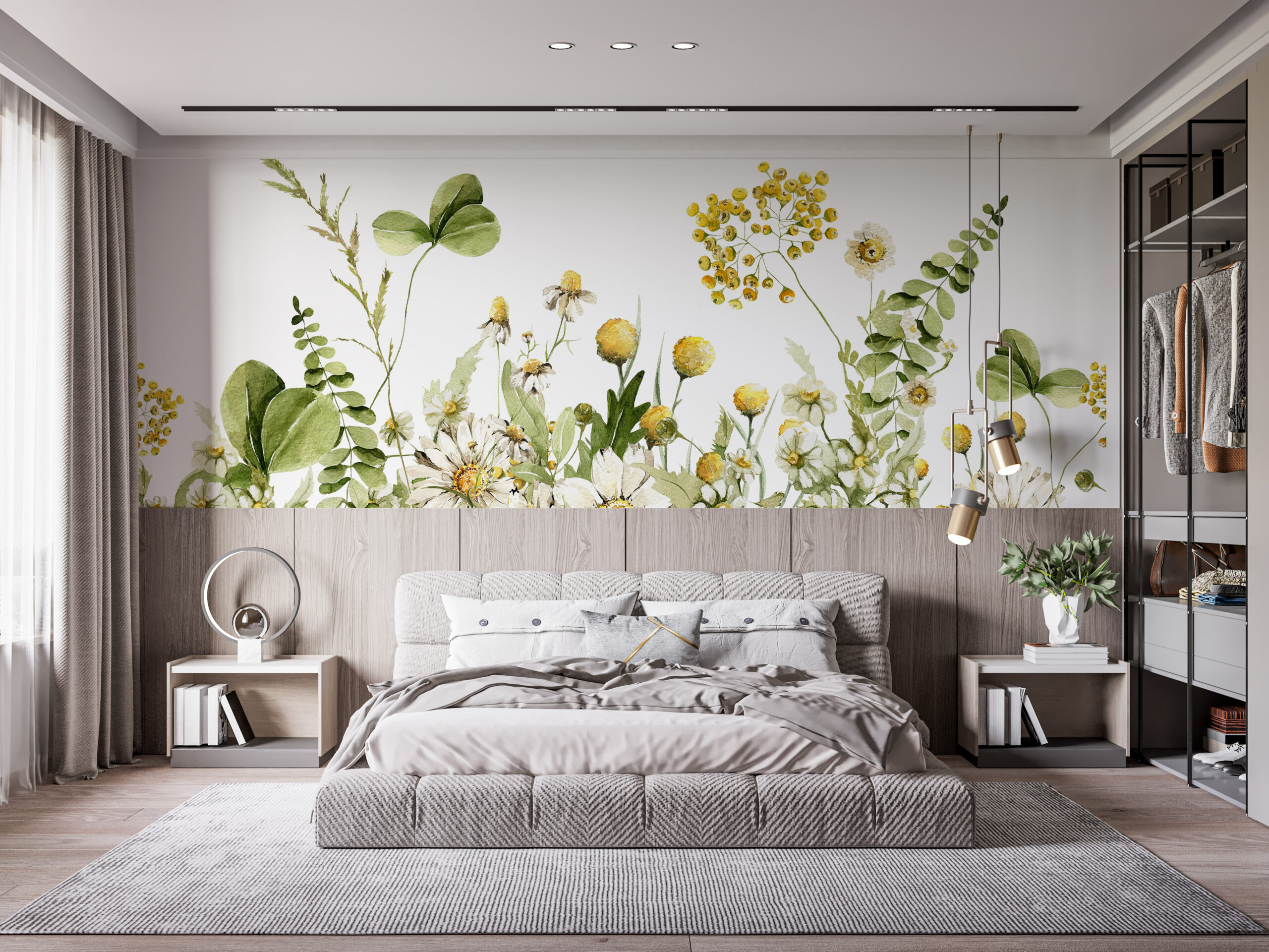 Nástěnná malba Žlutá louka