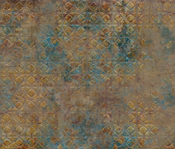 Nástěnná žlutá a modrá mozaika