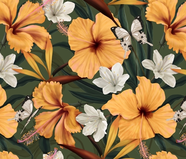 Nástěnná malba Žluté květiny