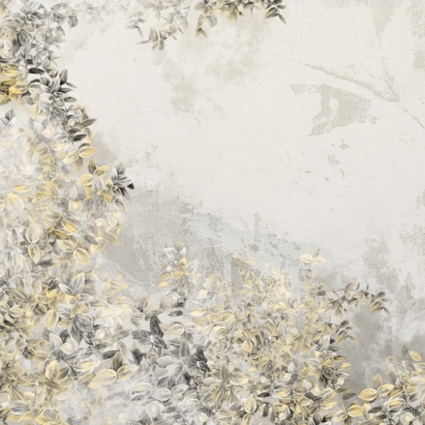 Fotopast Zlaté listy v šedé barvě