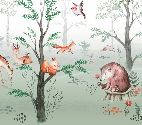 Fototapeta Lesní zvířata