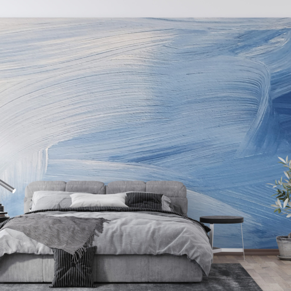 Nástěnná malba Štětcem malovaná modrá