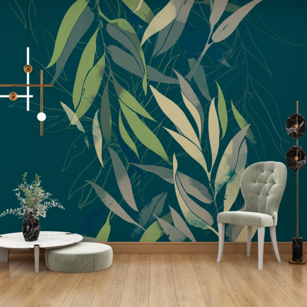 Nástěnné listy tmavě zelené