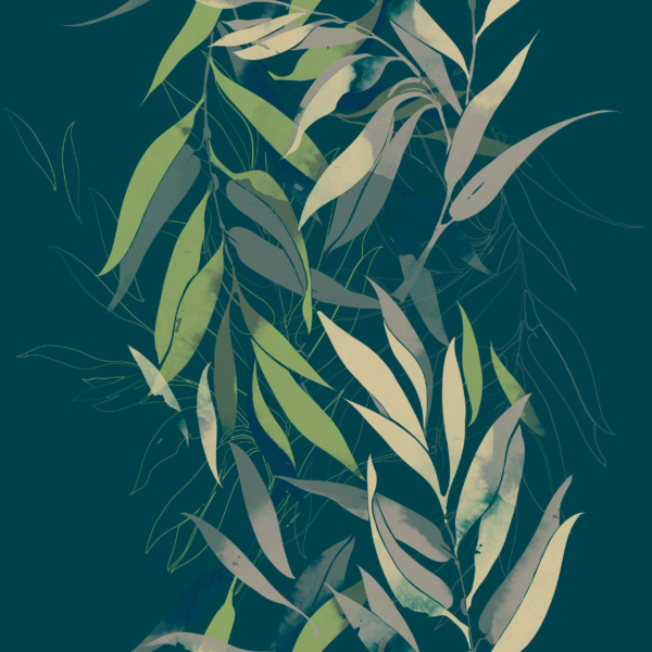 Nástěnné listy tmavě zelené