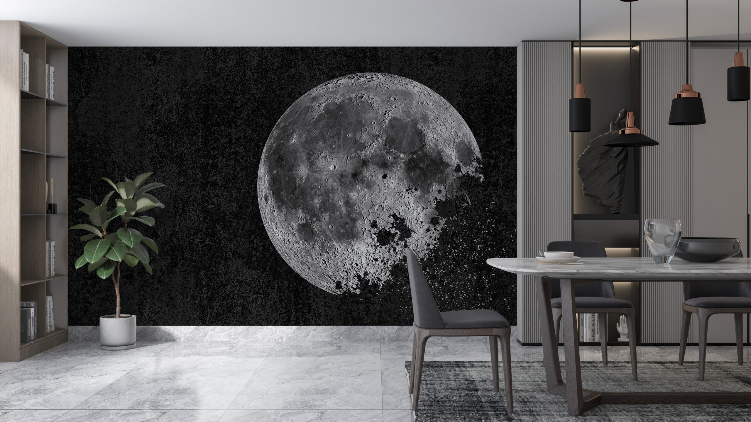 Nástěnná malba Moon Black