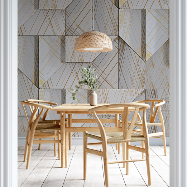 Nástěnná malba Geometrie ve zlatě