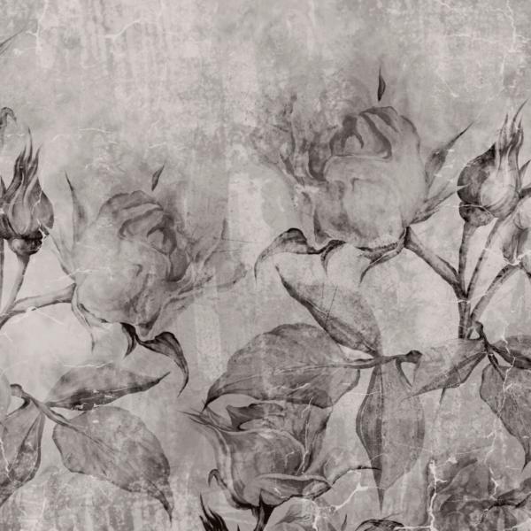 Nástěnná malba černé a bílé odstíny růžové