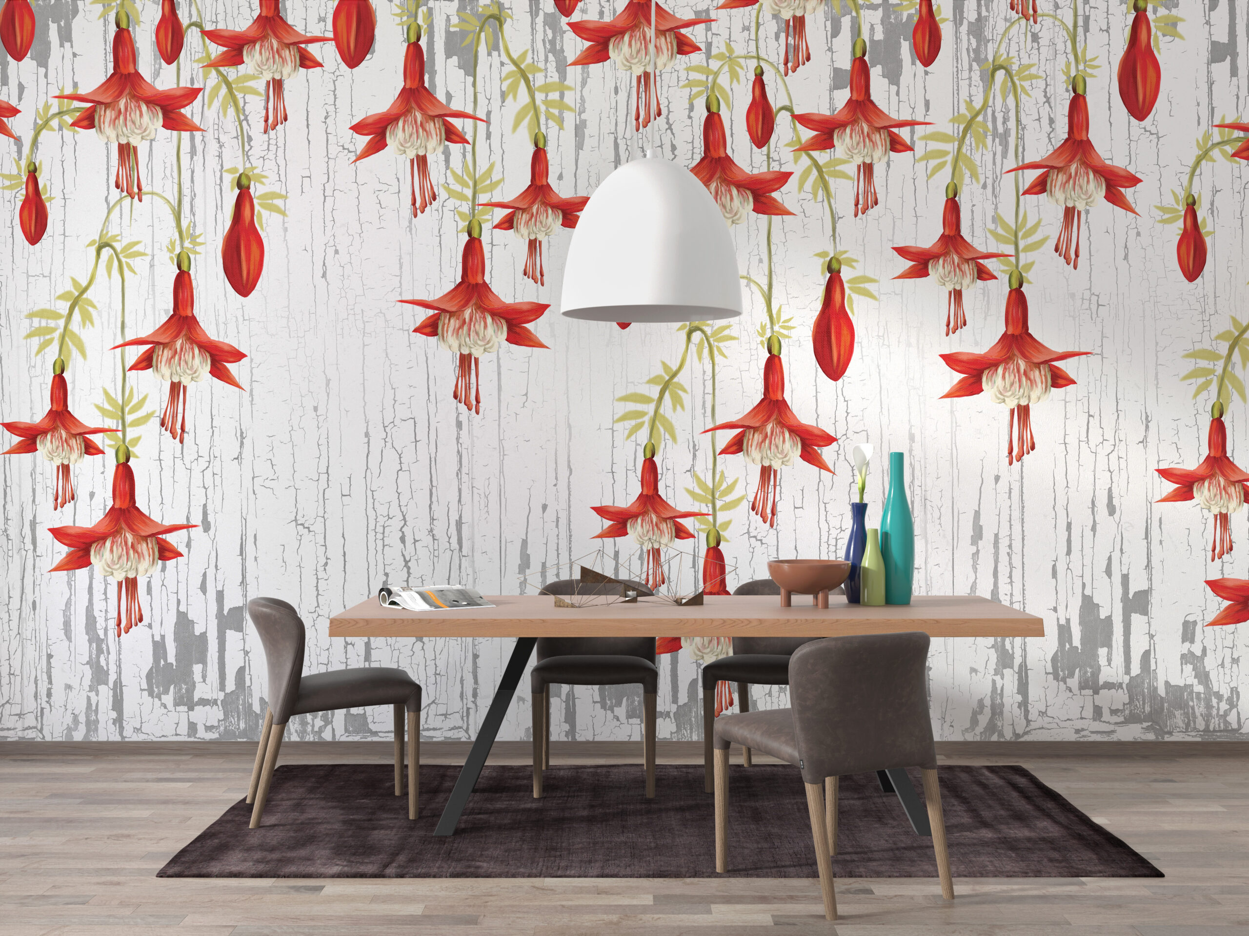 Tapety Závěsné červené květiny