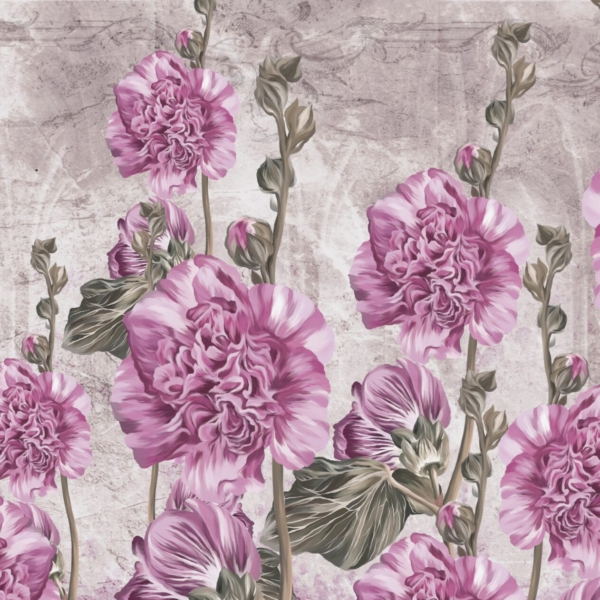 Nástěnná malba Fialové květiny