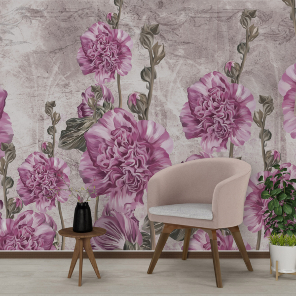 Nástěnná malba Fialové květiny