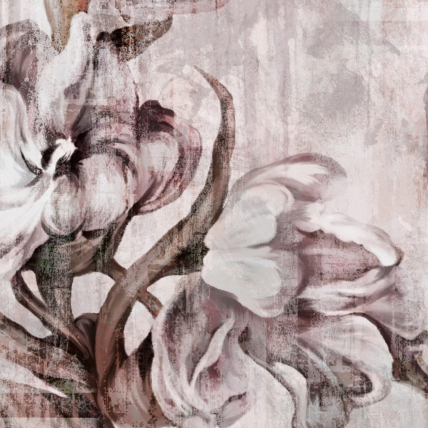 Tapety Květiny Šedá Béžová