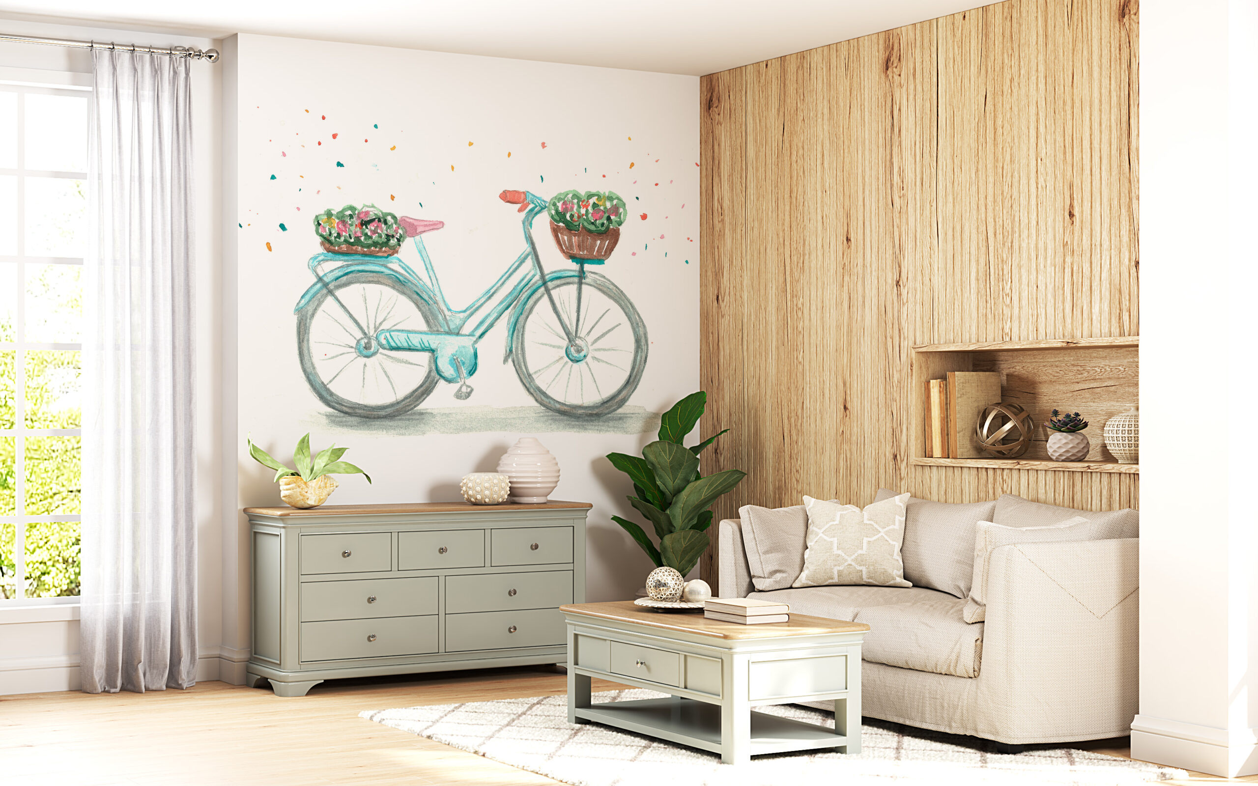 Nástěnné tyrkysové kolo