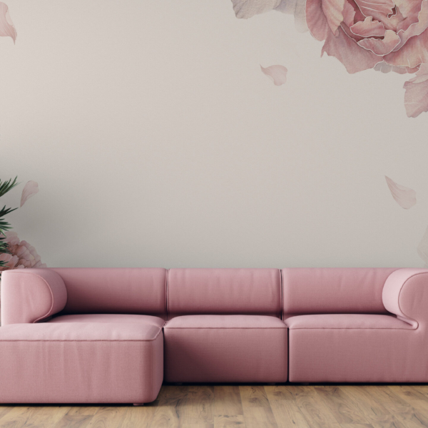 Fototapeta Květiny v růžové a béžové barvě