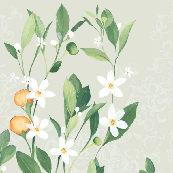 Nástěnná malba bílá a zelená