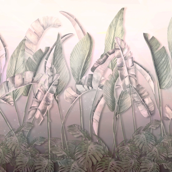 Fotopáska Tropické listy v růžové barvě