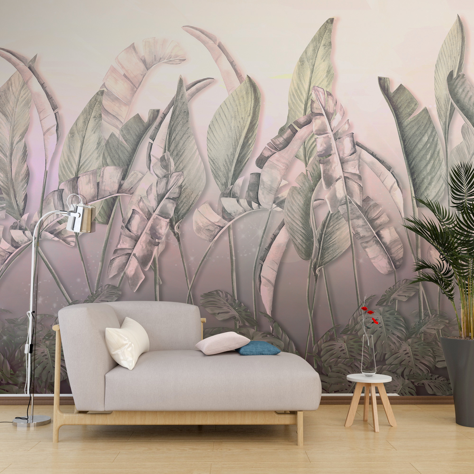 Fotopáska Tropické listy v růžové barvě
