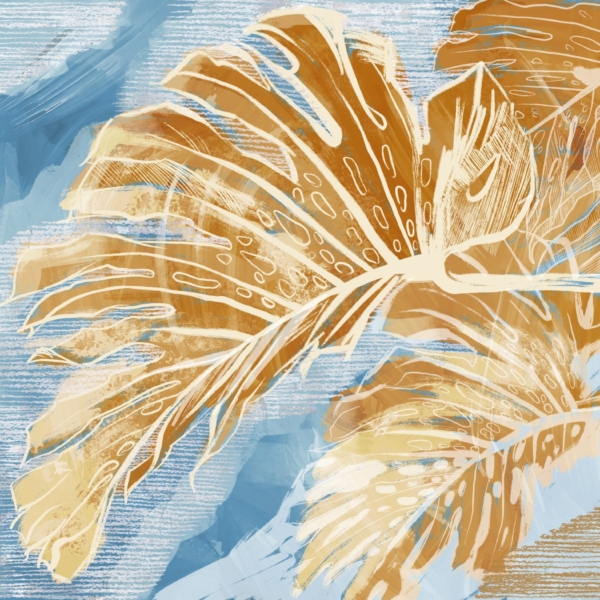 Nástěnná malba Golden Leaf Monstera