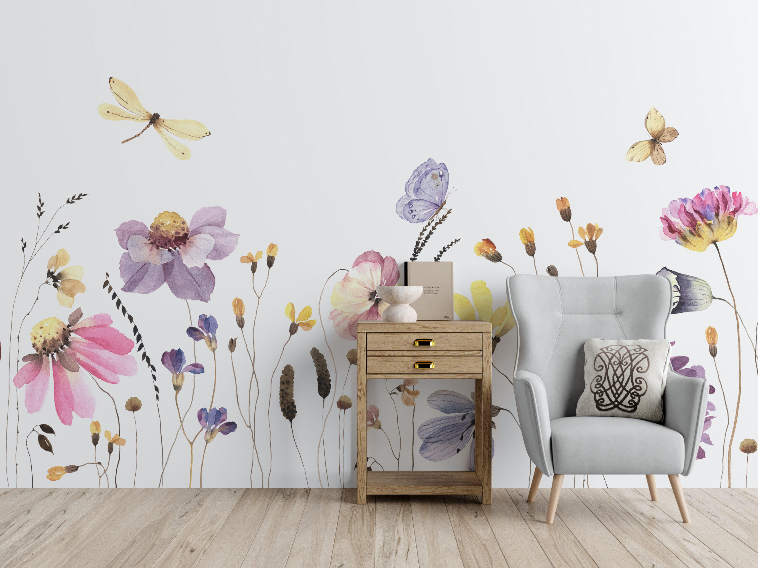 Nástěnná malba Bílá louka