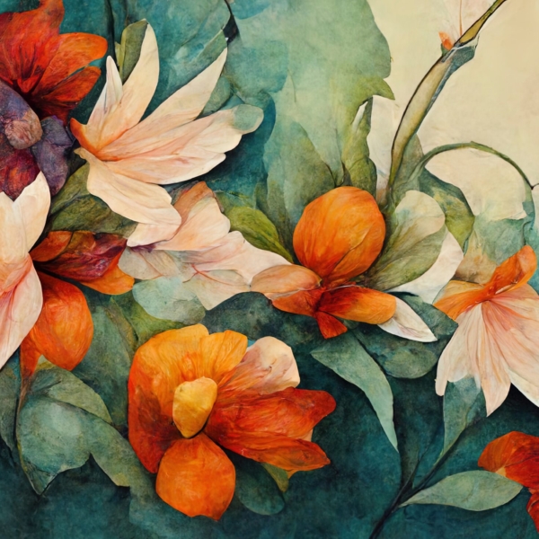 Nástěnné akvarelové květiny