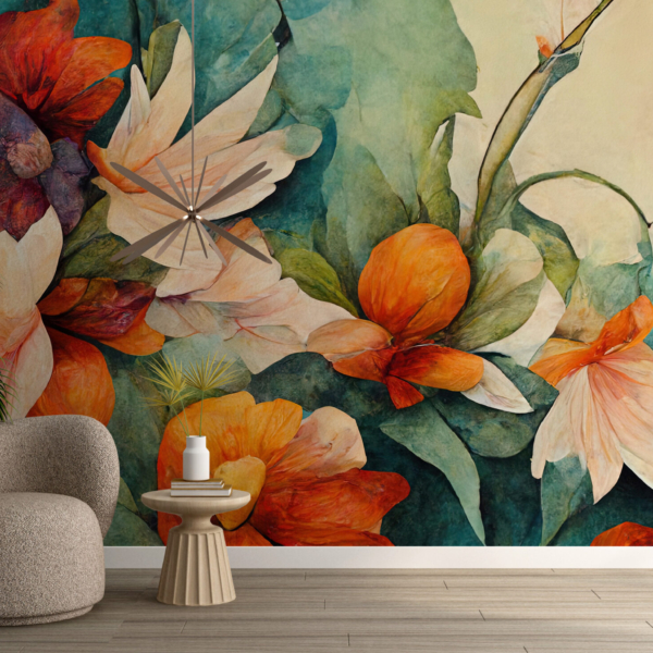 Nástěnné akvarelové květiny