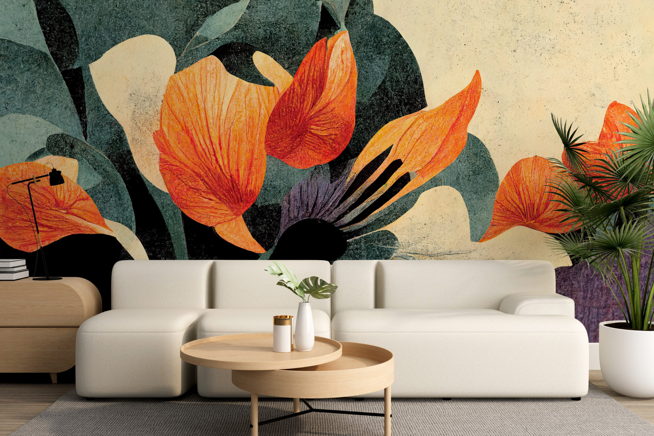 Nástěnná malba Abstraktní květiny