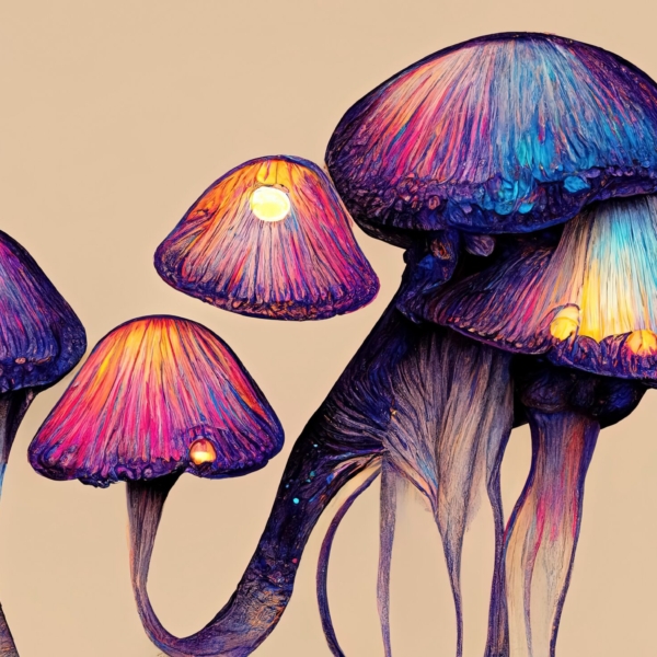 Nástěnná malba Galaxy Mushrooms