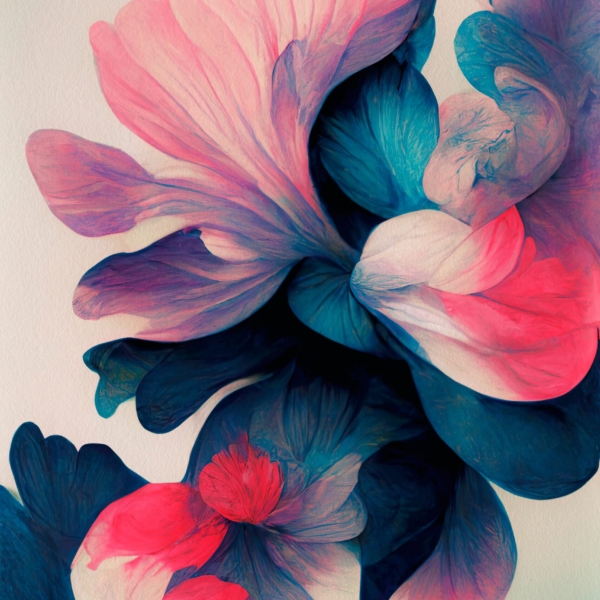 Fototapeta Květiny v růžové a námořnické modři