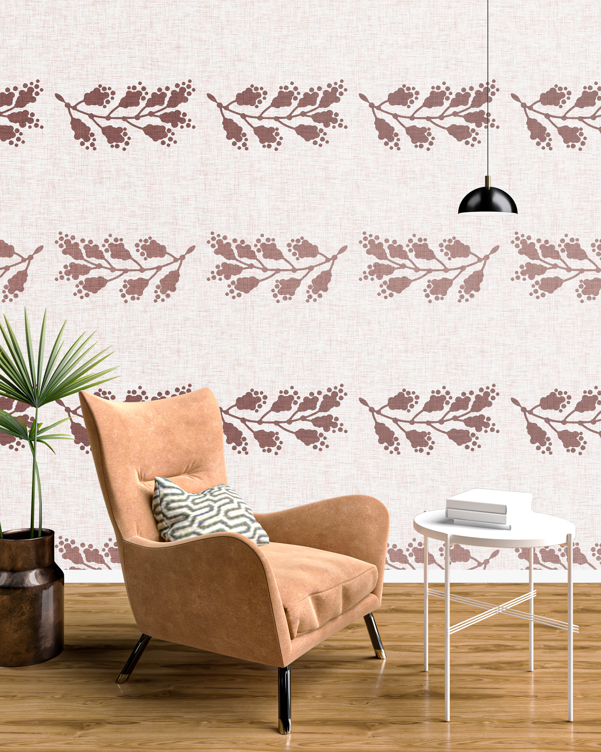 Nástěnná malba Béžové peří